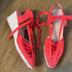 Mondi Red Lace-Up Espadrilles